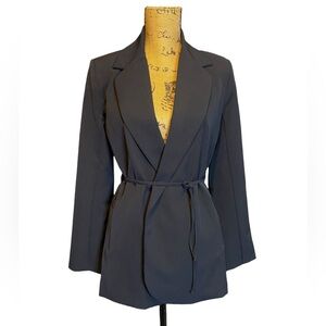 Athleta Endless Primatwill Black Tie Waist Blazer Women’s Size 2